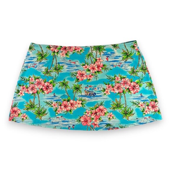 Vintage-BALTEX-Women's Bathing Suit Cover up-Skirt-Swimwear-Summer-Blue-Pink - Picture 2 of 13